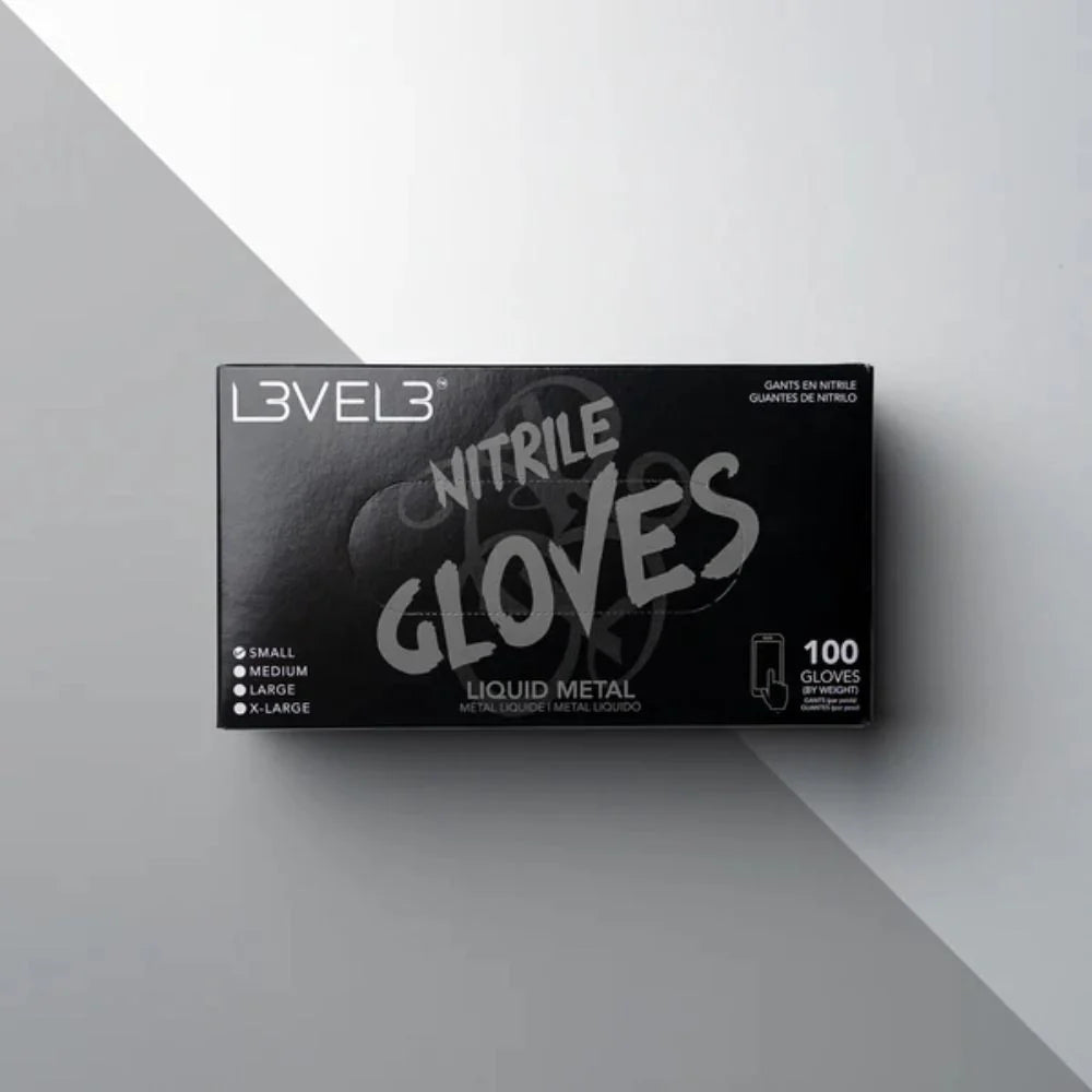 GUANTES DE NITRILO · NEGRO · 100 UDS · L3VEL3