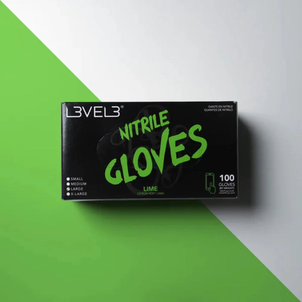 GUANTES DE NITRILO · NEGRO · 100 UDS · L3VEL3