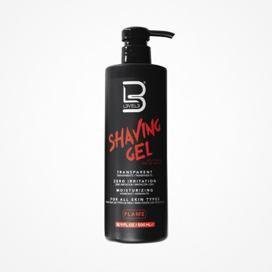 GEL DE AFEITAR TRANSPARENTE FLAME · LEVEL 3