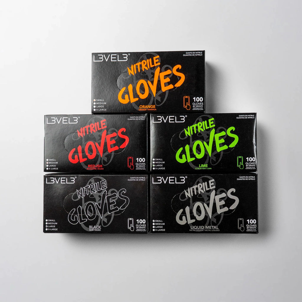 GUANTES DE NITRILO · NEGRO · 100 UDS · L3VEL3